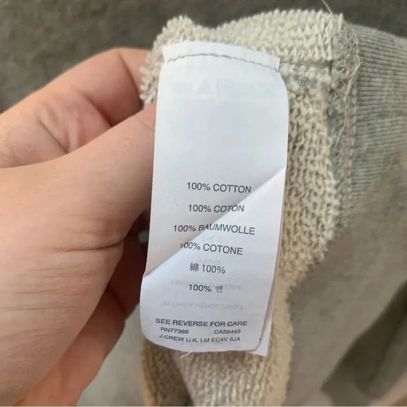 J.Crew Heather Gray Jeweled Embellished Glam Sweatshirt Sweater Top  S - Picture 4 of 12